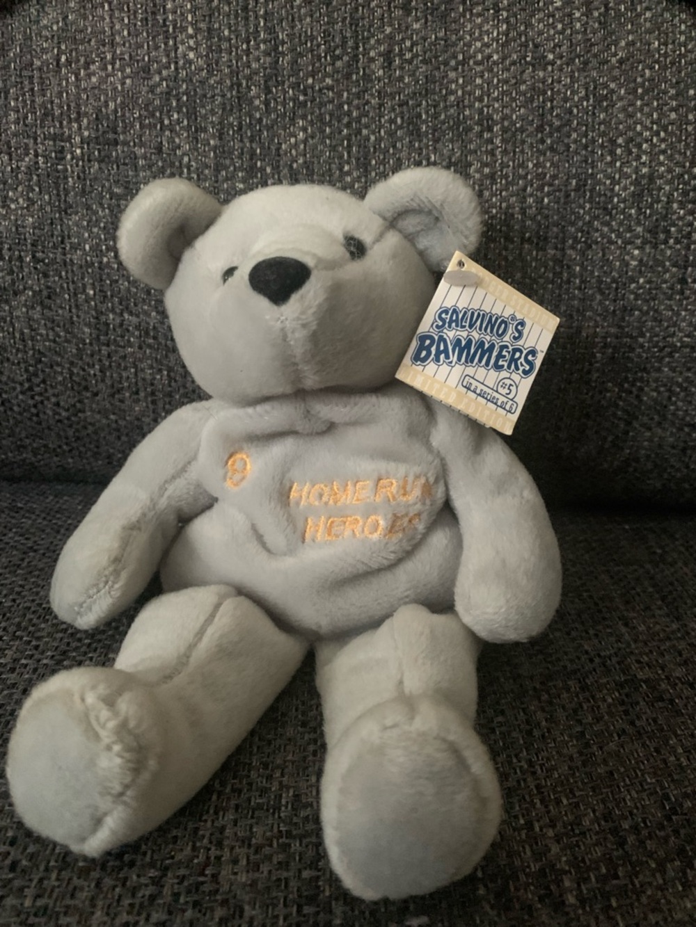 Salvino's Bammers Gray Plush Bear - 'Homerun Heroes'